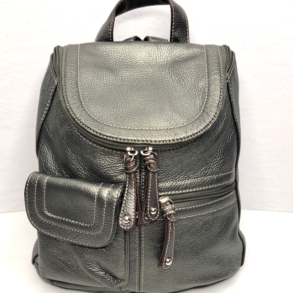 Tignanello Gray Leather Purse/Mini Backpack. P119 - Picture 1 of 13
